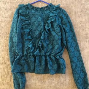 Forever 21 emerald green lace blouse